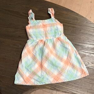 Carter's Green and Orange Pleated Ruffled Sundress 3T preowned – mint condition.
